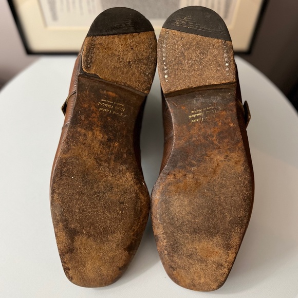 Vintage 1960s Tan Leather Bata Monk Boots - Picture 6 of 11